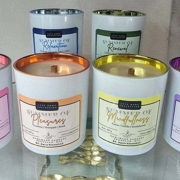 Luxe strong scented candle with Wooden wicks and Coco Apricot creme wax - Picture 8 of 10